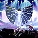 SNOPPZQN LED Isis Wings,Belly Dance Butterfly Wings Light Up Wings,Led Cape Glow Angel Wings with Telescopic Stick for Adults Dancers Halloween Christmas Carnival Party
