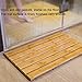 GOBAM Bamboo Bath Mat, Large, 26 x 15.8 x 1.3 inches - Non-Slip - Floor Mat for Bathroom, Spa, Sauna, Kitchen, Indoor & Outdoor Spaces, Shower Mat for Bathroom Decor - Natural