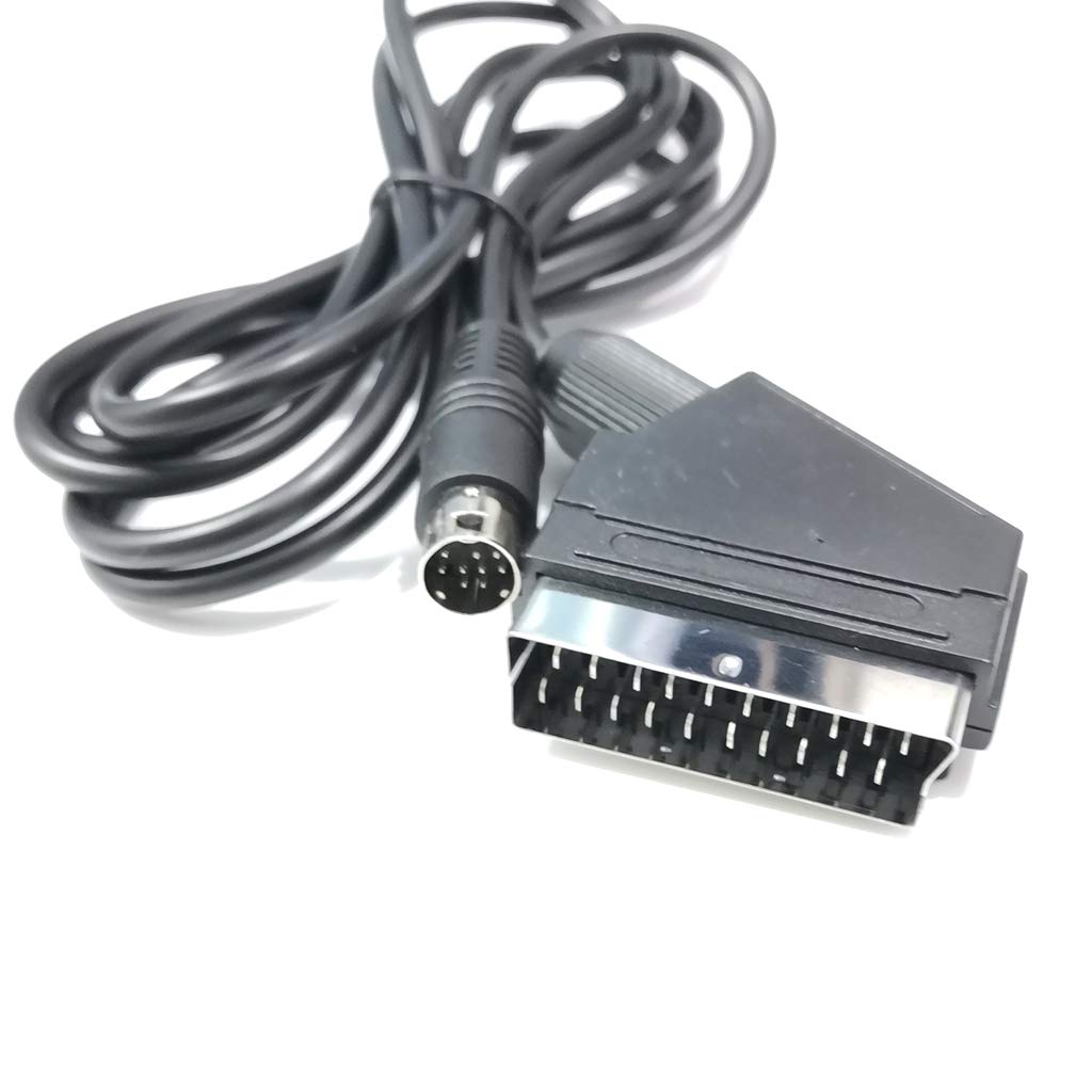 SHOTAY Câble, câble Adaptateur OFC Péritel RVB/RGBS 1,8 m pour Console de Jeu Sega MD2 Câble péritel RVB 9 Broches V Pin/C Pin Noir