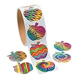1 Roll ~ Funky Apple Stickers ~ 100 Paper Apple Shaped 1.5
