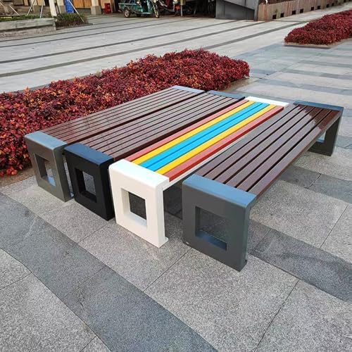 Weatherproof Garden Patio Metal Bench, 71in Backless Outdoor Bench for Lawn, Porch, Park, and Backyard - Durable Yellow Design, Perfect for Relaxation and Gatherings