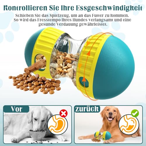 Rolling Feeder Hundespielzeug, Langlebig Hundespielzeug Intelligenz, Intelligenzspielzeug für Hunde, Slow Food Snackball Hund Zur Verbesserung der Verdauung Für Hunde Aller Größen Geeignet (Grün)
