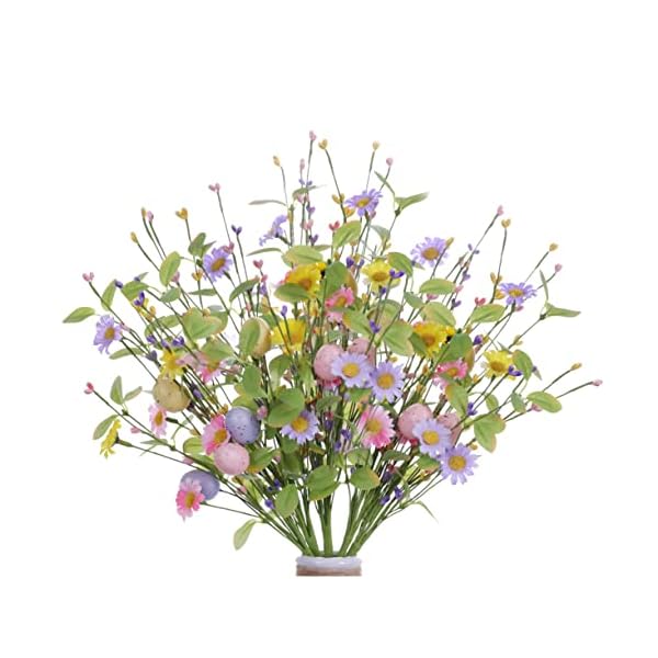 6 pcs easter flower decorations 17 inches easter egg floral eggs picks with daisy wildflowers for floral arrangements table centerpiece vase spring decorations  urban country home decor