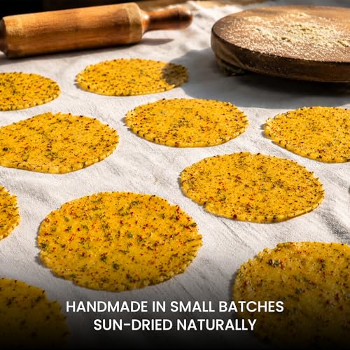Image of GuptajiPapadwale Banarasi Aloo Papad homemade with Pure Mustard Oil & Zero Preservatives I Double Masala I 100% Natural sun dried potato papad I Crafted by women of Banaras - 800g