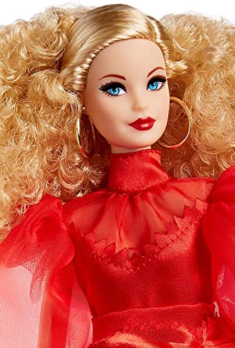 Muñeca Barbie Collector 75 Aniversario con vestido rojo miniatura 6