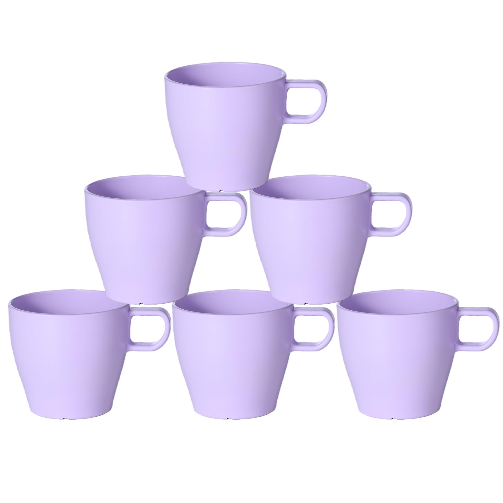 GESHUPOR 6-Pack 10oz Unbreakable Coffee Mugs, Microwave Safe Premium Drinkware (Up to 320℉), Lightweight Shatterproof White Cups for Keurig, Kids, RV & Camping, BPA-Free (Purple) — image 1