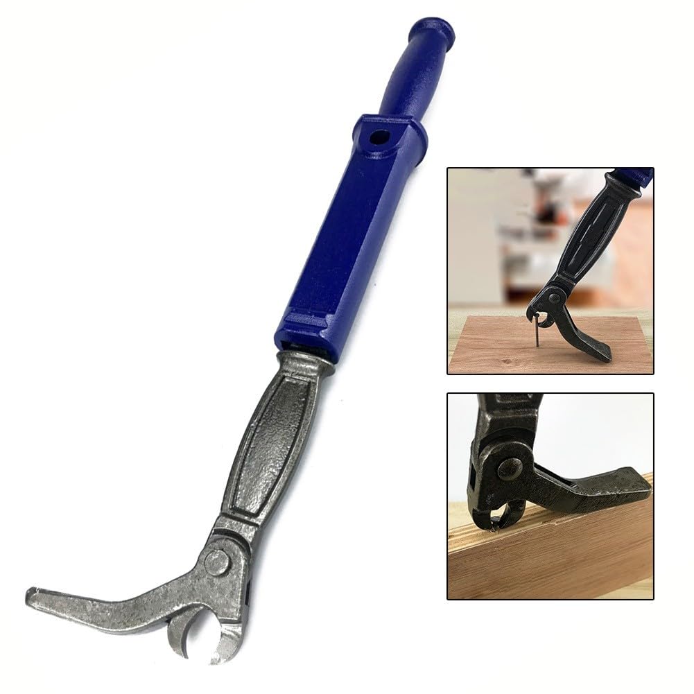 Extracteur d'ongles, extracteur d'agrafes, pince à joint coulissant, outil en acier au carbone pour ongles enfoncés profonds, réglable de 460 à 550 mm, bleu
