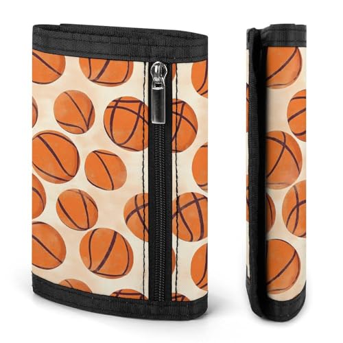 Basketball Pattern Custom Trifold Wallet Front Pocket Credit Card Holder with Coin Purse for Men Women Travel Gifts3
