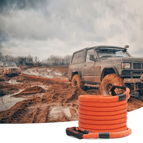 VEVOR 1" x 30' Kinetic Recovery Tow Rope 38,000 lbs, Heavy-Duty Off Road Snatch Strap, Extreme Duty 30% Elasticity Energy Snatch Strap for Jeep Car Truck ATV UTV SUV Tractor by VEVOR - Image 8