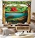 Lunarable Camping Tapestry, Idyllic Nature Scene of a Deep Forest with Lake and Mountains Cartoon Woodland, Fabric Wall Hanging Decor for Bedroom Living Room Dorm, 45