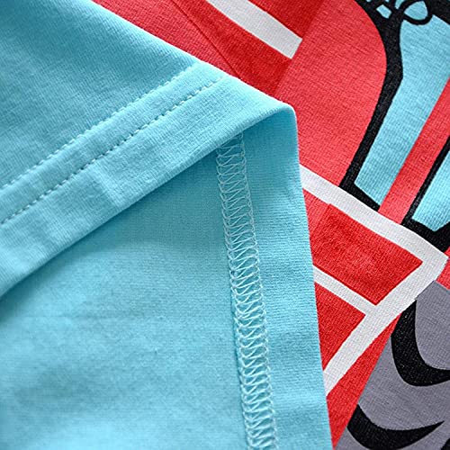 2-8Y Toddler Kids Baby Boys Summer T-Shirt Cotton Short Sleeve Blouse Basketball Soccer Funny Print Tops Clothes4