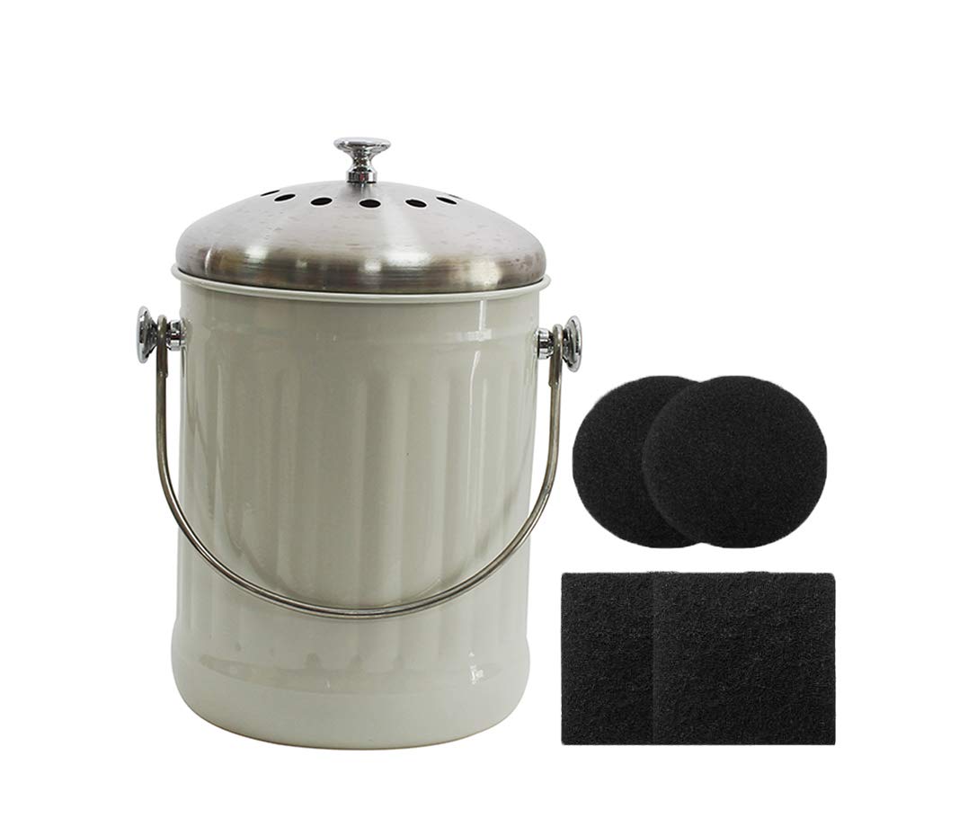 Buy Kitchen Compost Bin,1.3 Gallon Stainless Steel Odorless Compost