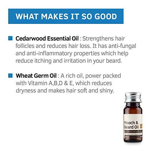Ustraa Woody Mooch and Beard Oil - 35ml - Shine & Nourishment for beard with Cedarwood Essential Oil & Vitamin E, No Paraben - Image 4