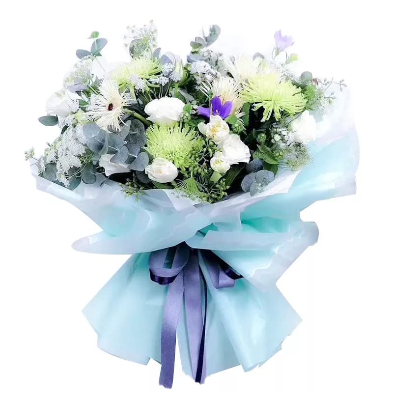 Image of Oasis Floral Products Flower Bouquet Wrapping & Gift Packing Cellophane Film Sheets 58x58cm (20 nos) Purple Matt Ocean Waves Border