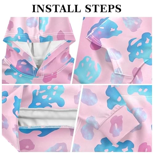 Holographic Leopard Print on Gradient Unisex Kids Sweatshirts Sweater Casual Hooded Pullover Hoodies Kangaroo Pocket3