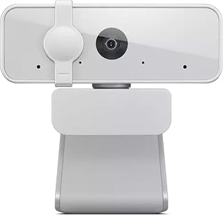 Lenovo 300 FHD Webcam 1080p HD: 95° Wide Angle, 360° Rotation, Dual Mics, Privacy Shutter for Zoom, Streaming, Remote Work