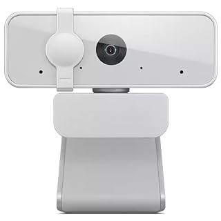 Lenovo HD 1080p Webcam (300 FHD) - Monitor Camera with 95° Wide Angle, 360° Rotation Pan & Tilt, Dual Microphones – Attachable Desktop Cam with Privacy Shutter for Remote Work, Streaming & Gaming - Amazon product rated Grade A