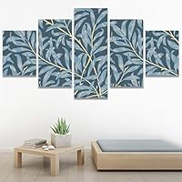 SIGNWIN 5 Panel Canvas Wall Art Modern Art Decorative Elements Fun Illustrations Leaves Multicolor Patterns for Home Decorations Ready to Hang - 60