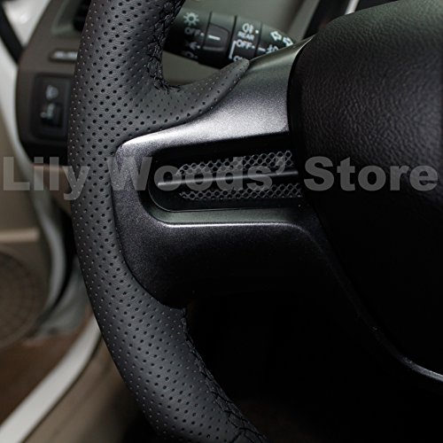 Loncky Black Genuine Leather Custom Fit Oem Car Steering Wheel Cover For Honda Civic 2006 2007 2008 2009 Parts Interior Accessories #TOP1