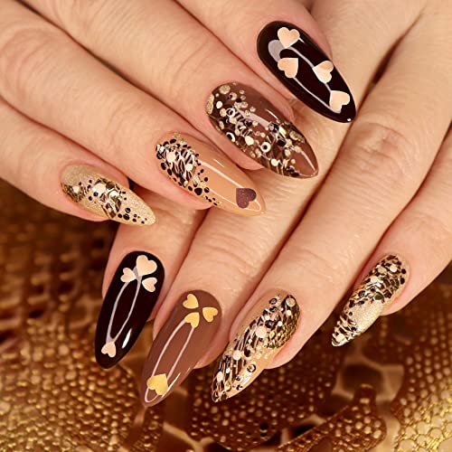 Hinzic 24 Grids 3D Heart Nail Glitter Sequins Holographic Laser Love Flakes Nail Art Decals Stickers Sparky Designs For Manicure Eye Face Body Diy Crafts #TOP4