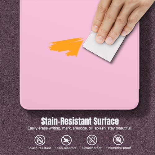 Image of MoKo Clear Case for Samsung Galaxy Tab A11+ Plus 5G 11 inch 2026, Flowers Pink | Magnetic Multi-Angle Stand, Built-in Screen Protector, Auto Wake /Sleep, Stain-Resistant Surface, 3-layer Rock-solid Shield