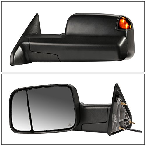 Image of DNA MOTORING TWM-013-T888-BK-SM-L Powered Tow Mirror Heat LED Smoked Left (09-16 Dodge RAM),Black Housing /Smoke Lens /Left