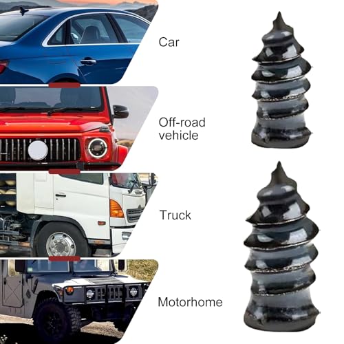 Image of 30 PCS Car Tire Repair Rubber Spike Kit, 0.2 inch x 0.47 inch + 0.26 inch x 0.59 inch Waterproof High Temperature Resistant Tire Tight Fit Seal Quick Repair Tool, Replacement Parts, for Cars (Black)
