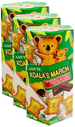 Lotte Koala's March Cookie with Chocolate Cream, 3 snack boxes