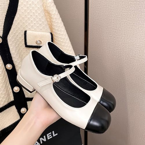 MRKEWUNEY Elegant Mary Jane Shoes Women Chunky Block Low Heel Dress Shoes for Women2