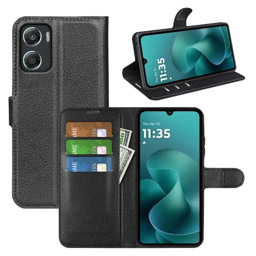 JIUNINE Étui à Rabat pour Motorola Moto G06 / Moto G06 Power, Noir