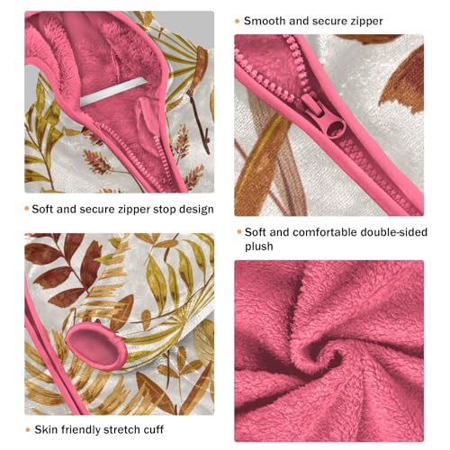 OTVEE Fall and Autumn Leaves Kids Hoodie Jacket Fall Spring Full Zip Warm Outwear Coat3