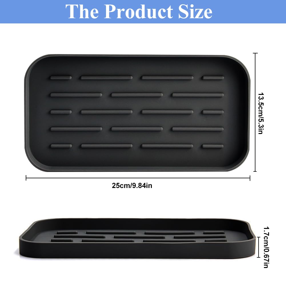 SwirlColor Repose Cuillère Cuisine Silicone Support Ustensiles Noir