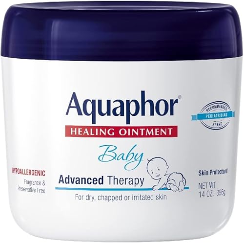 Aquaphor Baby Healing Ointment Advanced Therapy Skin Protectant for Chapped or Dry Skin, Drool Rash and Diaper Rash Ointment, 14 Oz Jar
