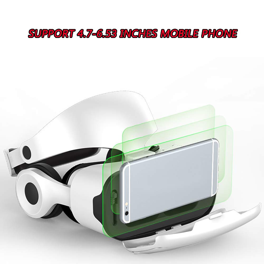 Cuffie VR con Display Virtuale, Lente Asferica Anti-Luce Blu FOV a 96 °, Stile di Indossaggio Retrattile, Occhiali VR Regolabili: Un Regalo per Bambini E Adulti