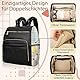MISS FONG Wickelrucksack Wickeltasche Große, Baby Rucksack Wickelrucksack Leder Lässig Babytasche Kapazität Mit 18 Wickeltasche Organizer, Wickelunterlage für Mama & Papa-Schwarz