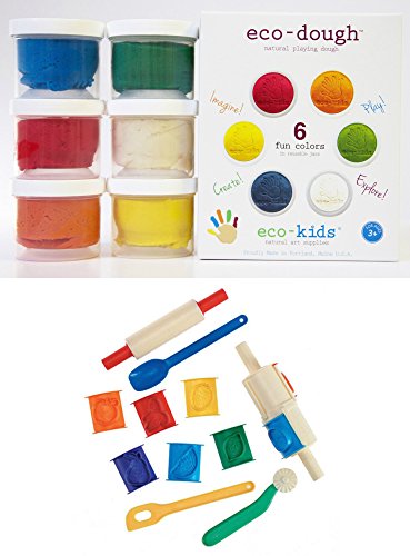 Eco-kids Eco-dough (6 containers) and Clay Tool Set