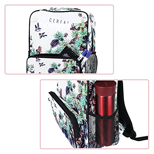 Sac de travail tendance à fleurs blanches pour styliser vos journées de bureau ou de fac - 2