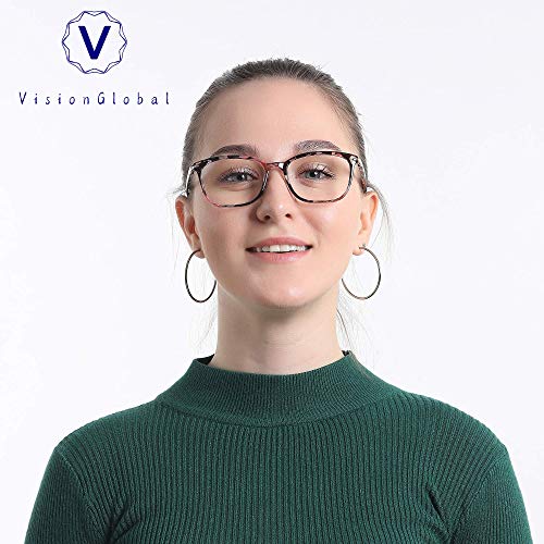 Image of VisionGlobal 6 Pairs Blue Light Blocking Glasses /Reading Glasses for Women /Men, Fashion Eyewear Frame