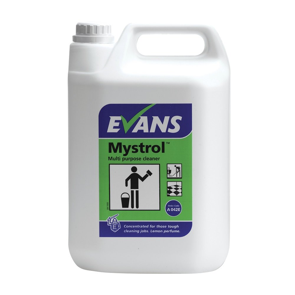 Evans Mystrol Tough Concentrated Heavy Duty Tough High Performing Perfumed All Purpose Cleaner 5Ltr x2 Containers