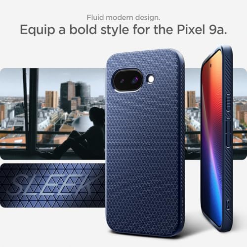 Image of Spigen Liquid Air Back Cover Case for Pixel 9a, Durable Protection, Air Cushion Technology - TPU | Navy Blue