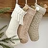 Limbridge christmas stockings cable knit 3 pack 18 inches large size knitted xmas stockings rustic farmhouse boho style stocking decorations for family holiday season decor white beige  urban country home decor