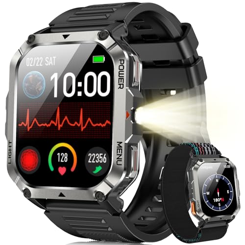 Blackview Montre Connectée Homme Femme, Illumination,Boussole,Batterie 900 mAh, Écran Tacile, Appel Bluetooth, Cardiofréquence, Analyse Sommeil, 100+ Modes...