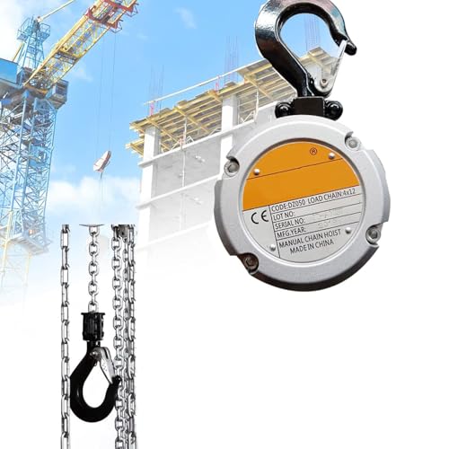 Manual Chain Block Hoist, Chain Hoist, Manual Hand Lift Steel Chain Block, for Lifting Pulling Construction Building Garages Warehouse Automotive Machinery,500KG*3M