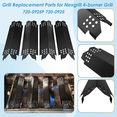 Image of Grill Parts for Nexgrill 4 Burner 720-0925 720-0925P 720-0925PG, Cooking Grate, Heat Shield and Burner Kit for Nexgrill 720-0925P Replacement Parts for Nexgrill 4 Burner 720-0925