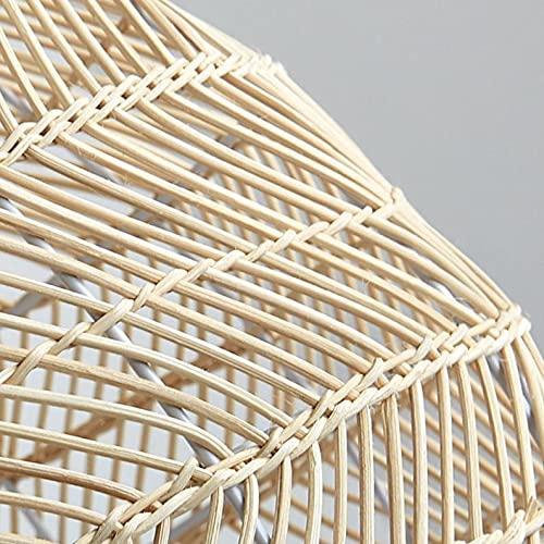 AoAobs Rattan Woven Pendant Light, Handmade Hanging Light, Basket Design Ceiling Light Creative Chandelier Fixture Natural Color - 45cm*45cm - Image 5