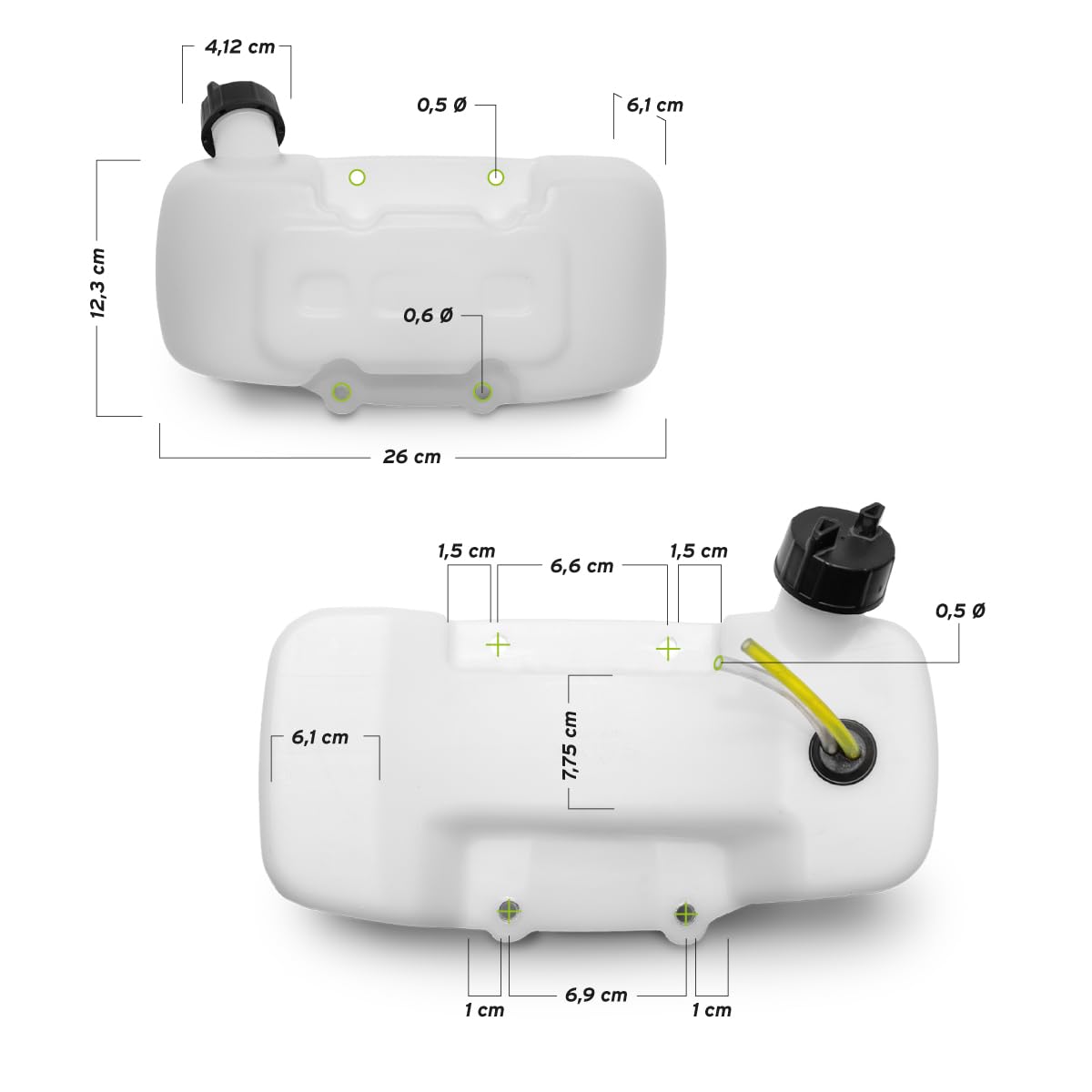 Réservoir de carburant pour débroussailleuses et tondeuses à gazon - Pièces de rechange, accessoires pour pompes à eau, carters d'huile et kits de montage de chaîne