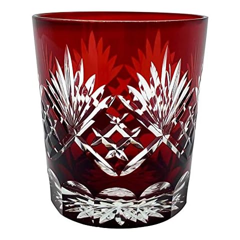 PLEASANT BREEZE Ruby Red Handmade Whiskey Glass Cover