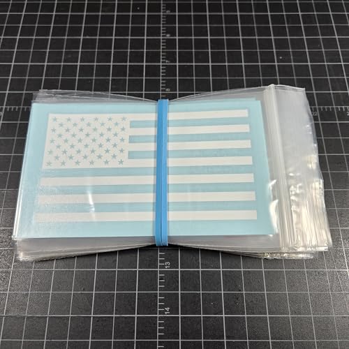 Image of American US Flag [Pick Color /Size] Vinyl Decal Sticker for Laptop /Car /Truck /Window /Bumper (5in [Display + 25 Decals], Gloss White)