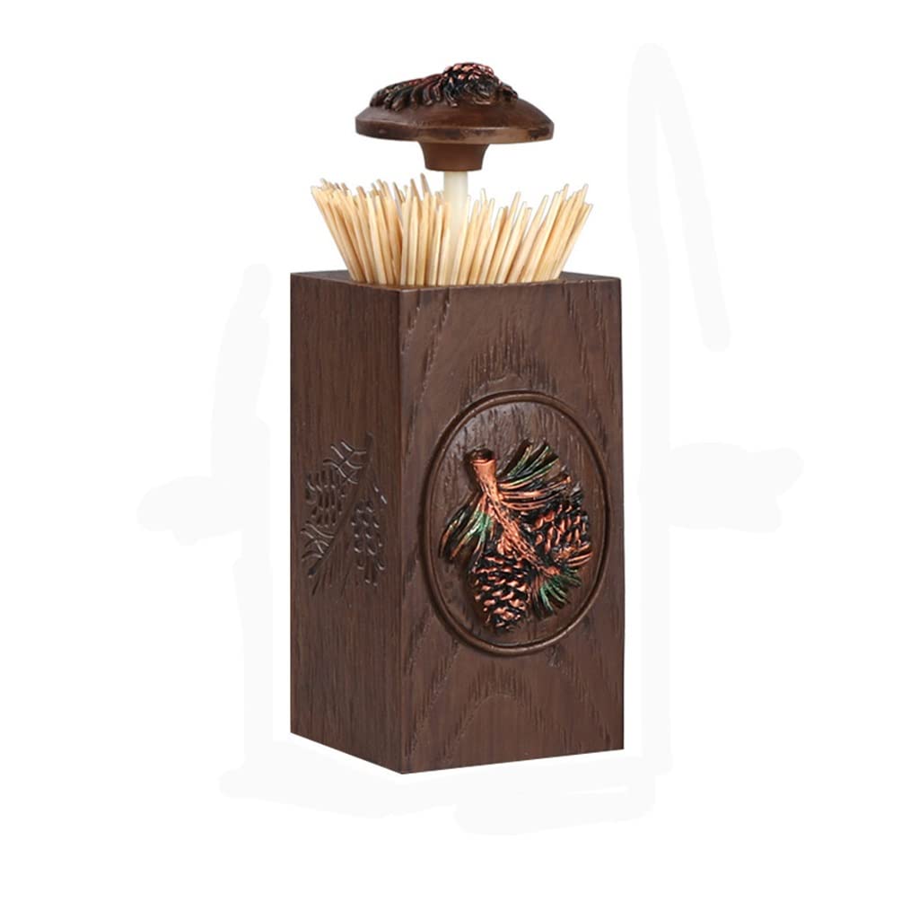 AYCDL Retro resin toothpick holder dustproof cotton swab box bathroom storage box living room dining room storage Toothpicks