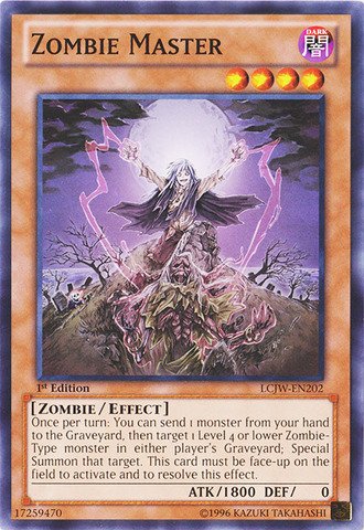 Amazon.com: YU-GI-OH! - Zombie Master (LCJW-EN202) - Legendary Collection  4: Joey's World - 1st Edition